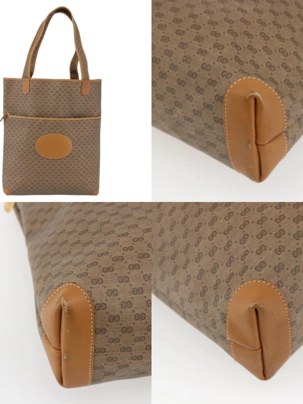 GUCCI Micro GG Supreme Tote Bag PVC Beige Gold 002 39 0054 Auth ep13221 - Picture 13 of 14